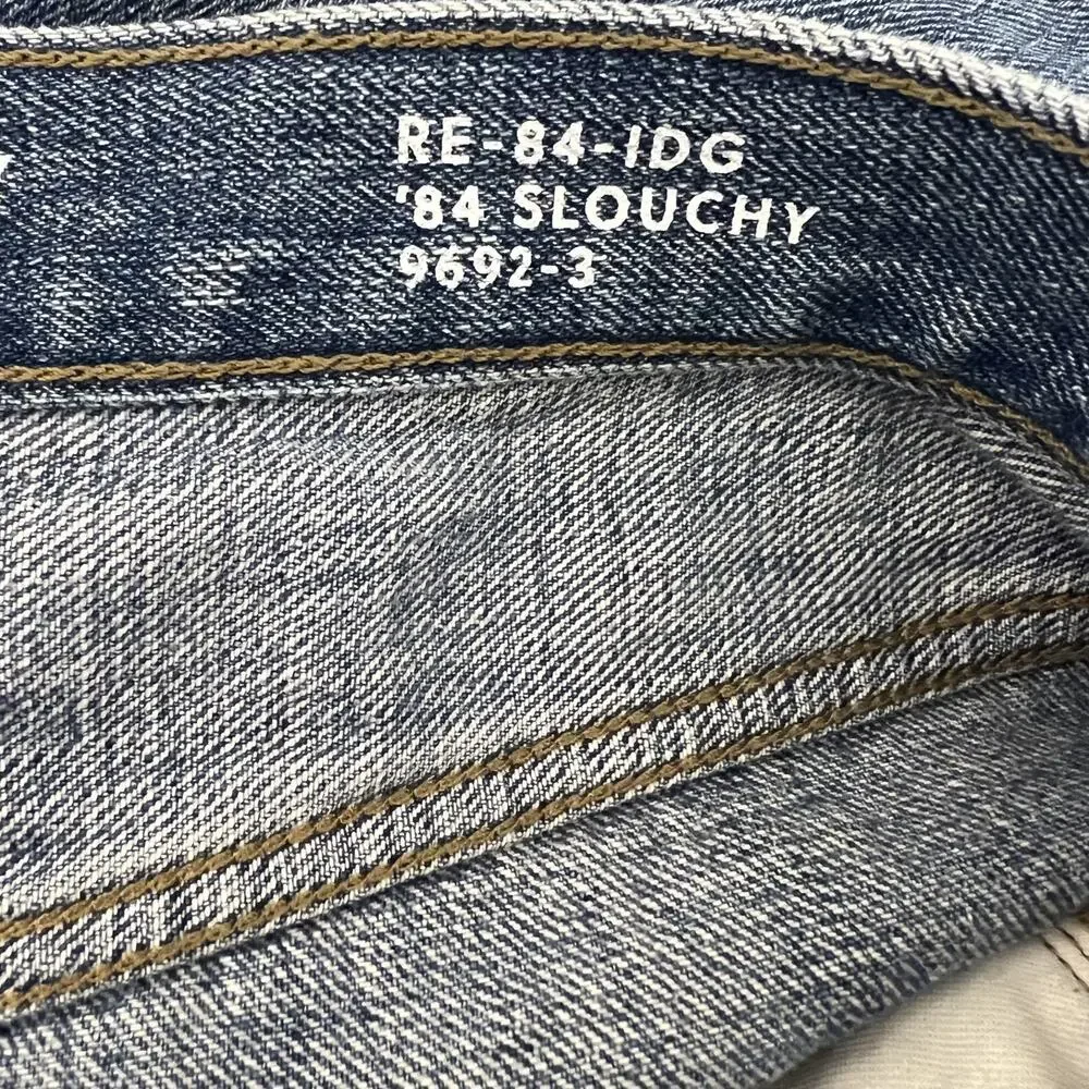 J Crew Womens RE '84 Slouchy Jeans Size 27 Blue Button Fly Straight Leg